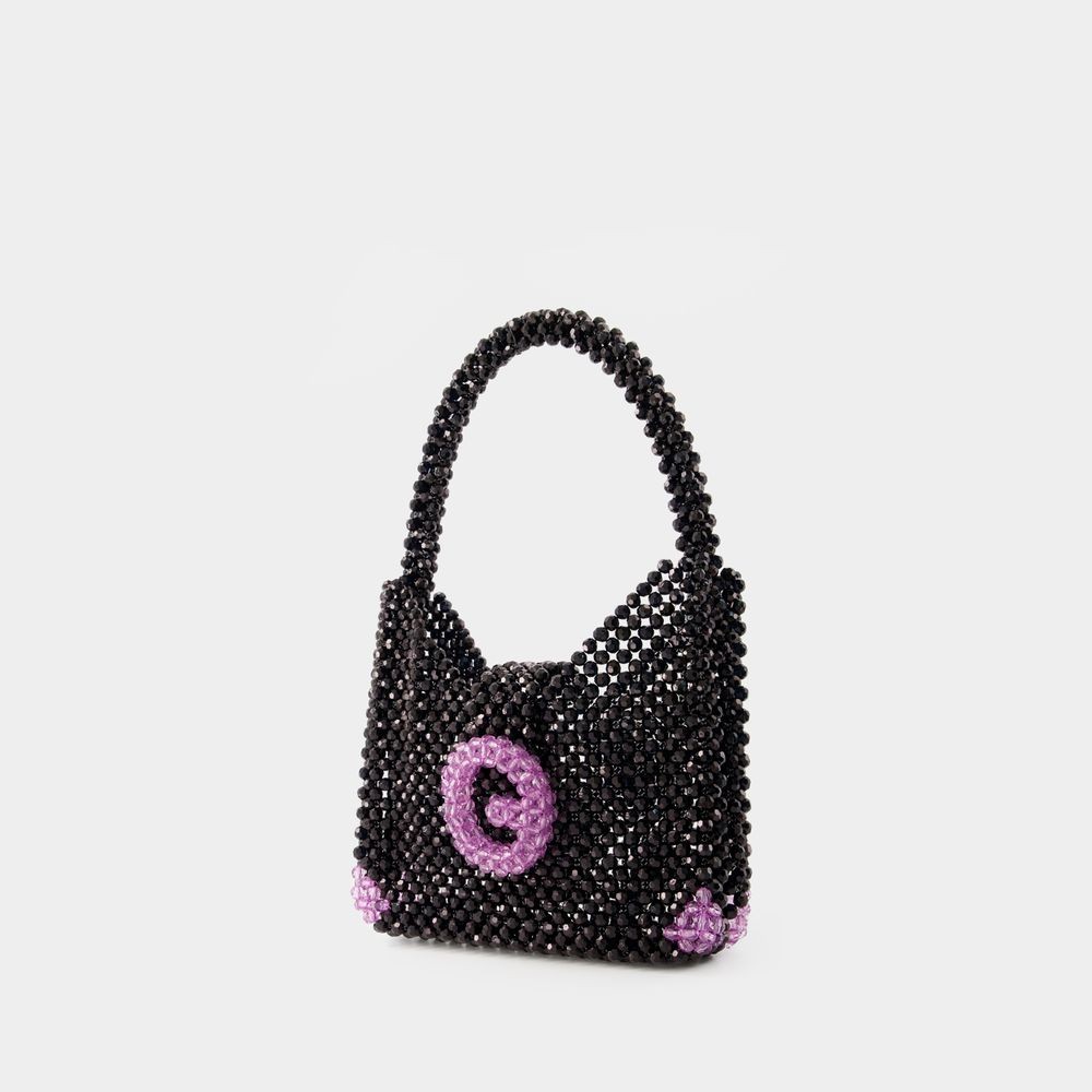 Germanier Beaded Hobo Bag - Beads - Black In Black