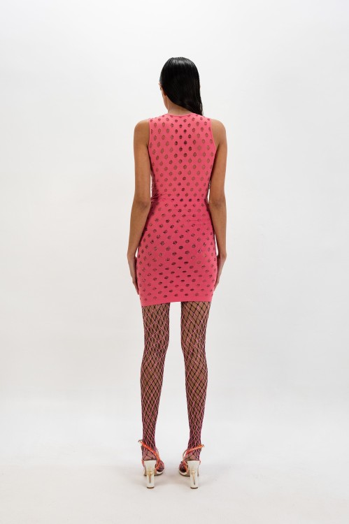 Shop Maisie Wilen Perforated Minidress In Pink