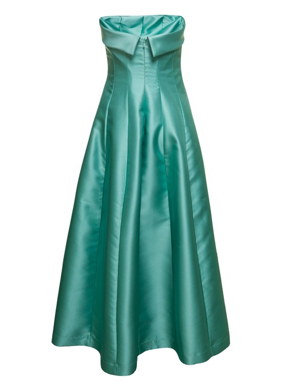 Shop Plain Sleeveless Dress In Green Mikado