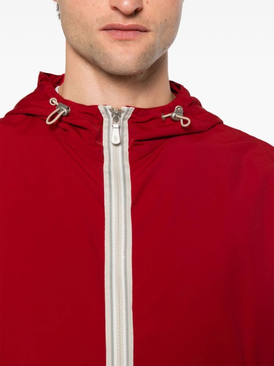 Shop Eleventy Red Wool-blend Hooded Jacket