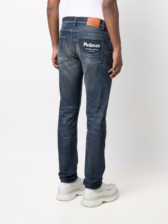 Shop Alexander Mcqueen Blue Cotton Jeans