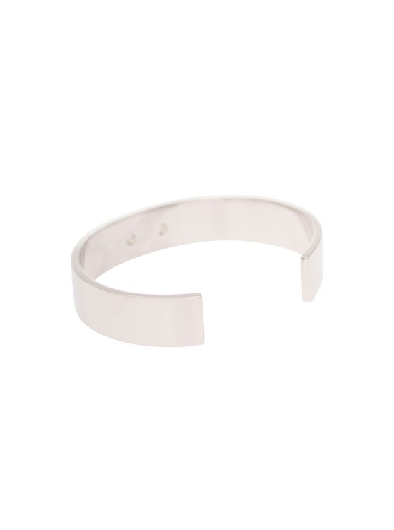 Shop Dolce & Gabbana Silver-colored Bracelet With Logo Plaque In Brass