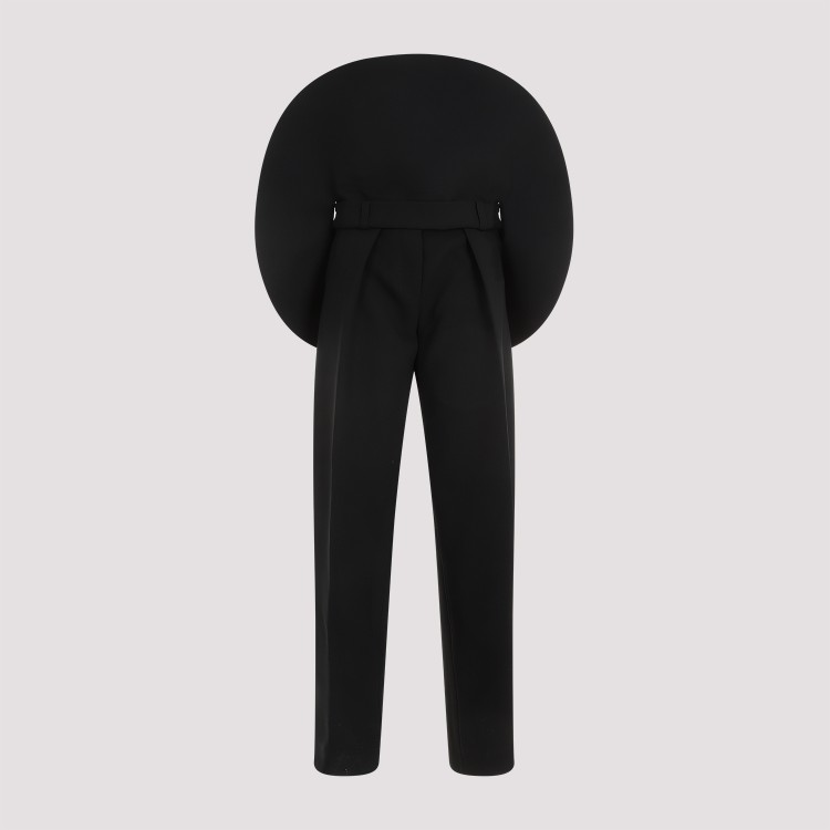 Shop Jacquemus Le Pantalon Rond Black Polyester Pants