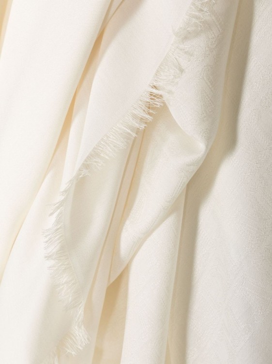 Shop Max Mara Silk-cotton Scarf In White