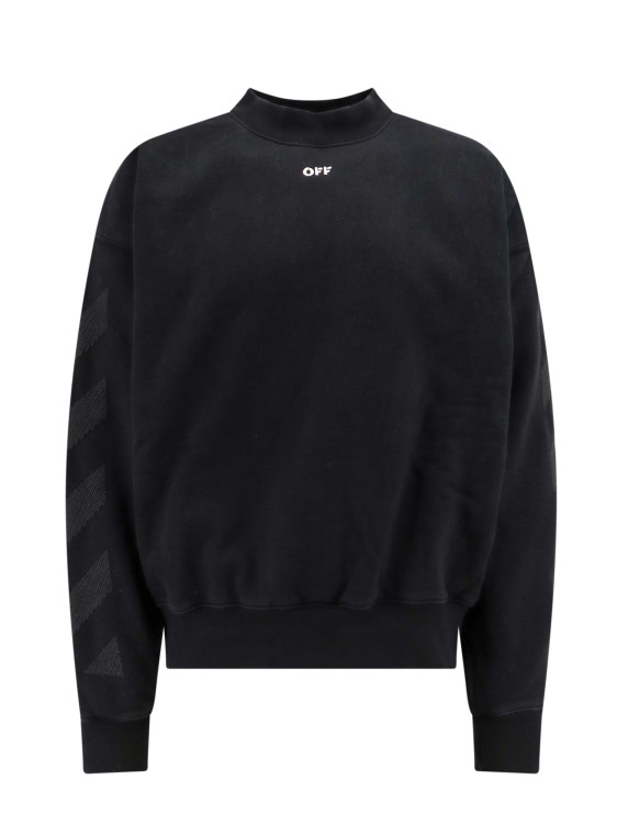 Shop Off-white Cotton Sweatshirt With Frontal Off Logo In Black
