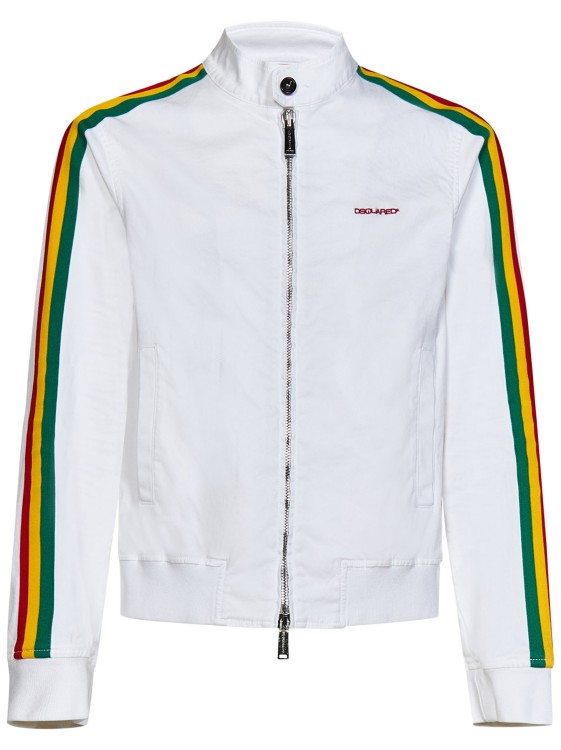 Dsquared2 Stretch Cotton Drill Tennis Bomber In White