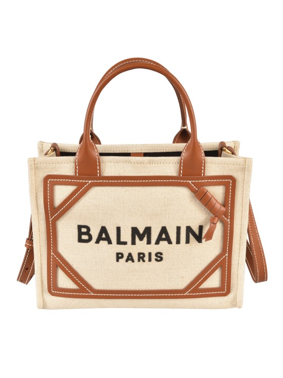 Shop Balmain Brown Small Tote Bag