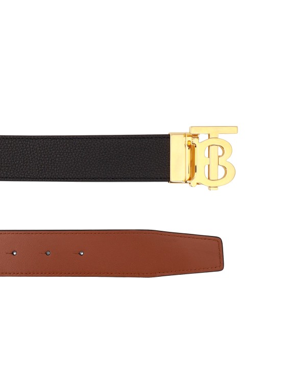 Shop Burberry Leather Belt In Black