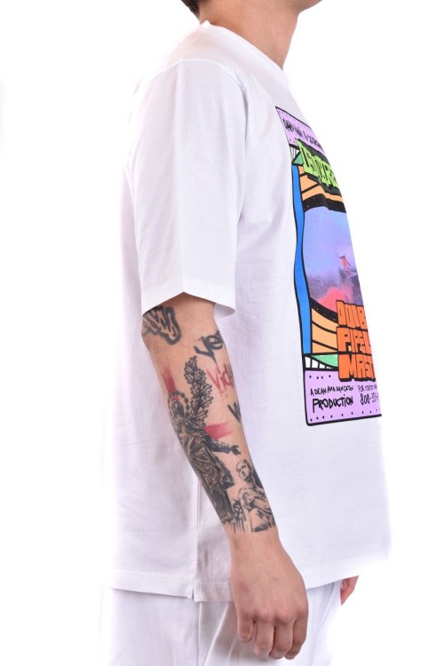 Dsquared2 Crew Neck Graphic Print Short Sleeves In White