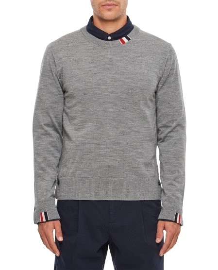 Thom Browne Jersey Stitch Pullover In Grey