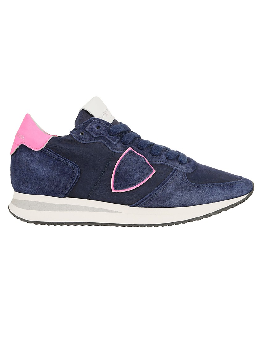 Philippe Model Premium Leather And Goat Leather Sneakers With Elegant Design And Unmatched Comfort In Blue