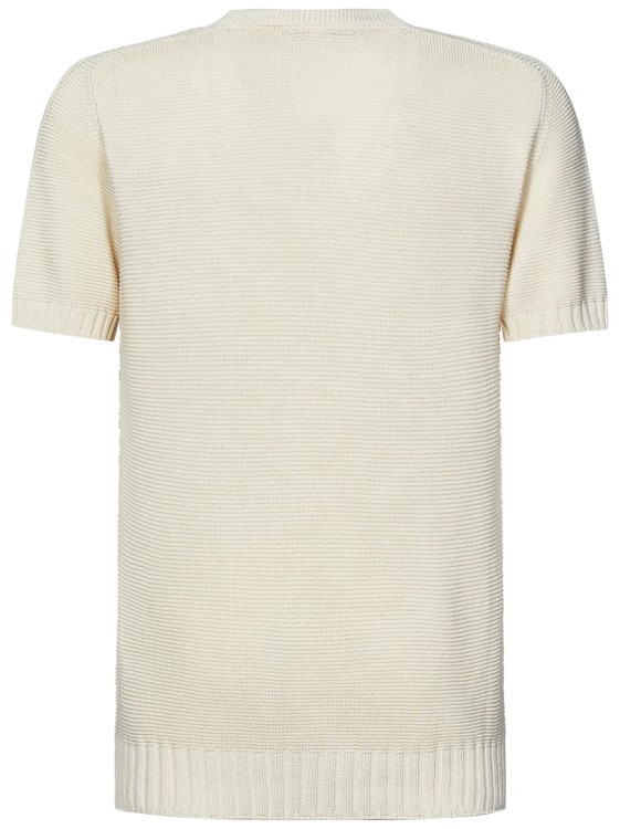 Shop Low Brand Oversized Cream Knit Short-sleeves In Neutrals