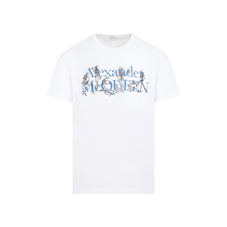 Shop Alexander Mcqueen Skeleton Logo Printed T-shirt In White