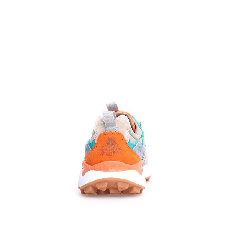 Shop Flower Mountain Yamano Polvere Sneakers With Beige Inserts And Beige Technical Fabric In Multicolor