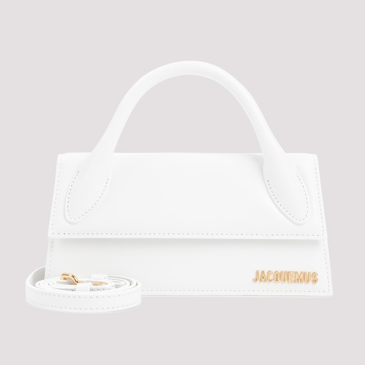 Shop Jacquemus White Leather Le Chiquito Long Bag