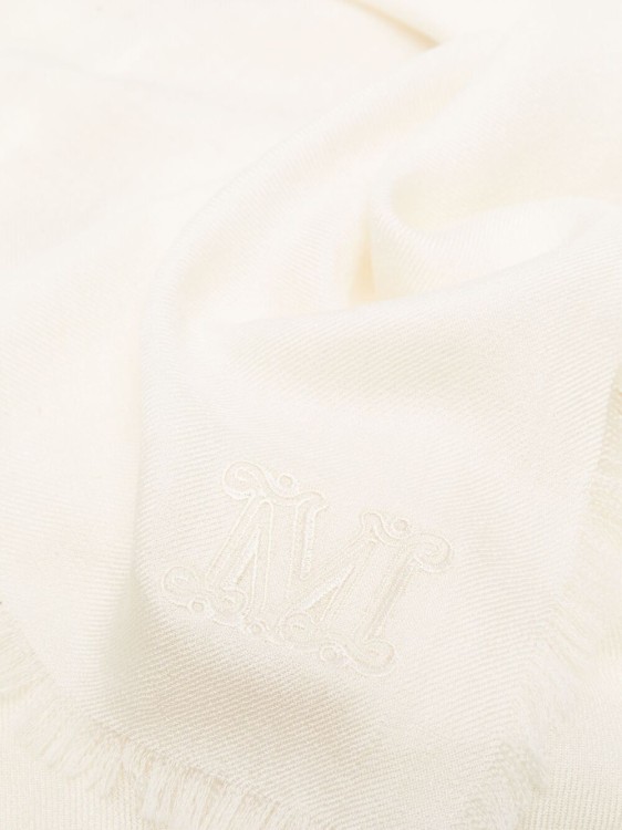 Shop Max Mara Cashmere-silk Scarf In White