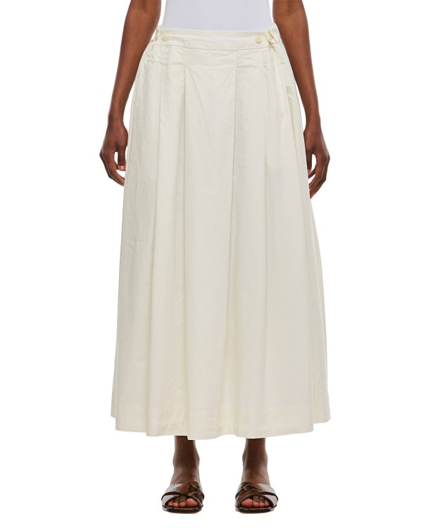Casey & Casey Bowling Cotton And Linen Skirt In White