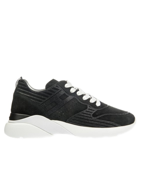 Hogan Active One In Black Perforated Suede