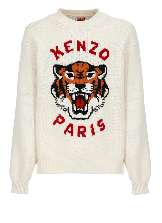 Shop Kenzo Lucky Tiger Sweater In Neutrals