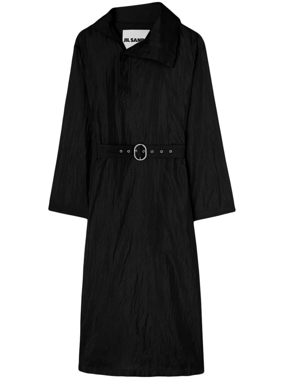 Jil Sander Funnel-collar Black Midi Dress