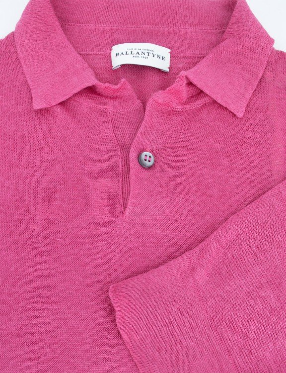 Shop Ballantyne Long-sleeved Polo Shirt In Pink