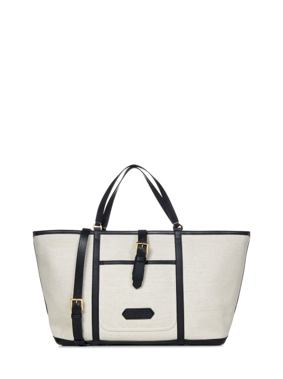 Shop Tom Ford Cotton Canvas Tote In White