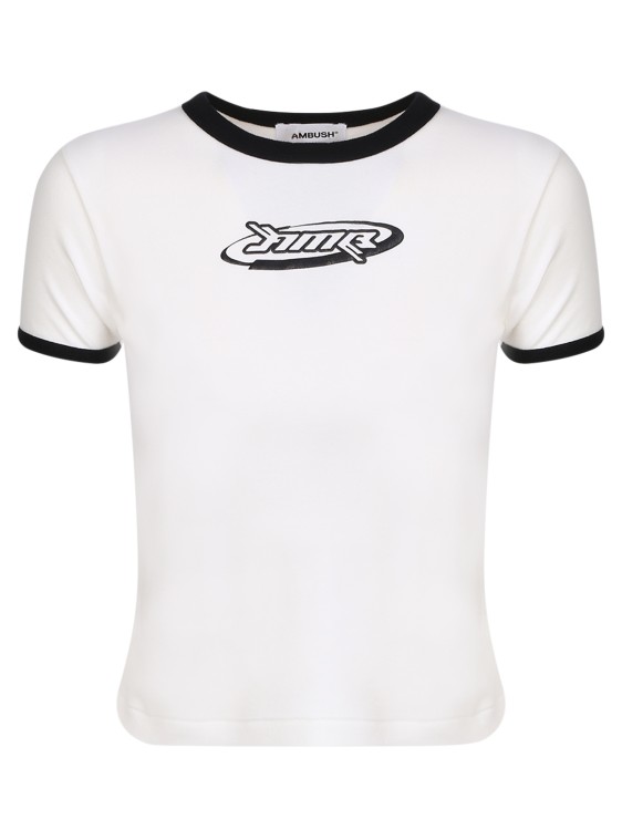 Shop Ambush Graphic Print White/ Black T-shirt In Neutrals