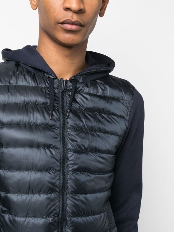 Shop Herno Contrasting-sleeves Padded Jacket In Black