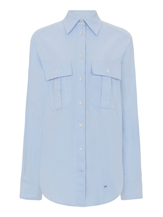 Serena Bute Soft Cotton Utility Shirt - Light Blue