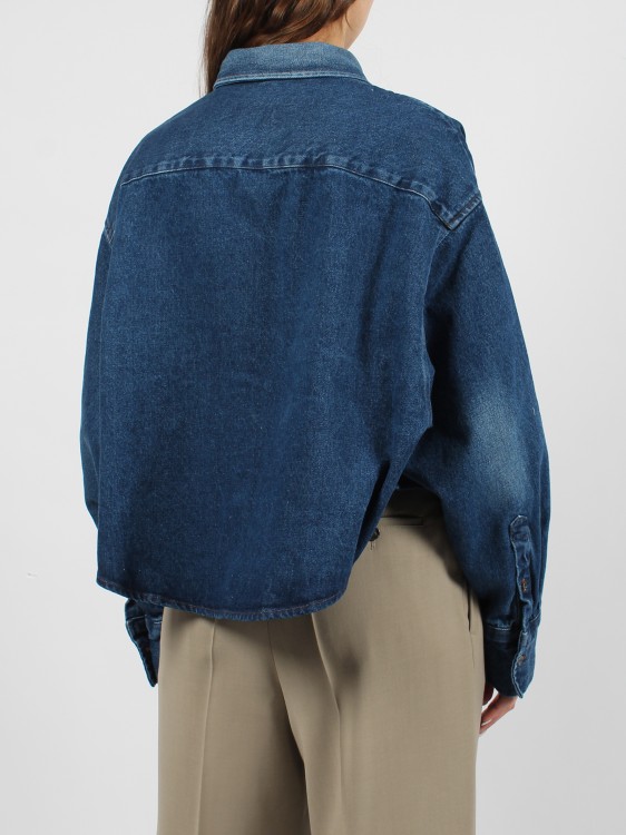 Shop Ami Alexandre Mattiussi Mid-washed Indigo Shirt In Blue