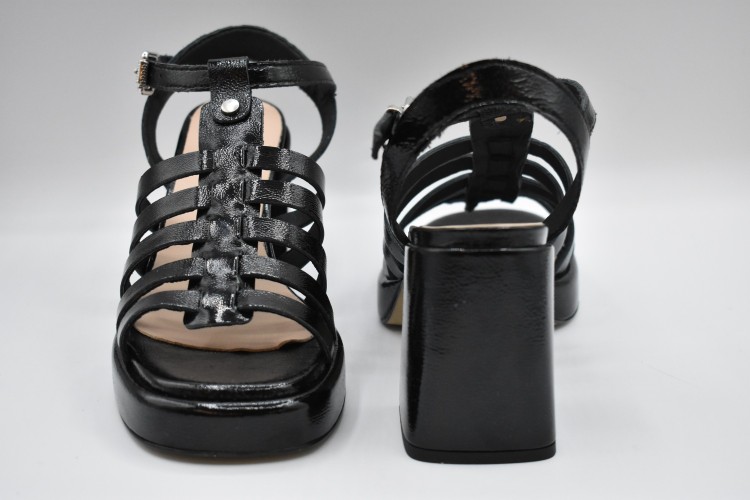 Shop Janet & Janet Black Leather Sandals