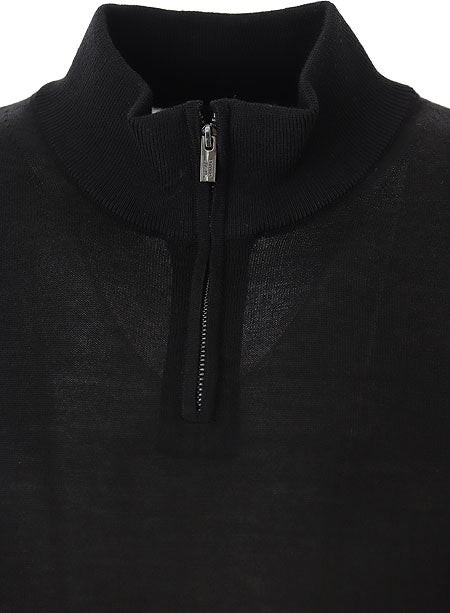 Shop Emporio Armani High Collar Wool Knitwear In Black