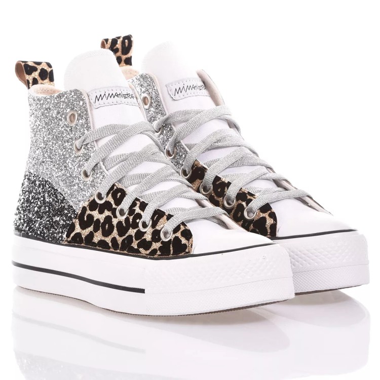 Converse Platform Silver, White, Black In White
