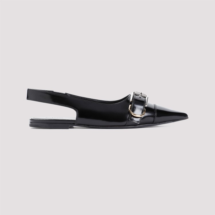 Shop Givenchy Leather Ballerina In Black