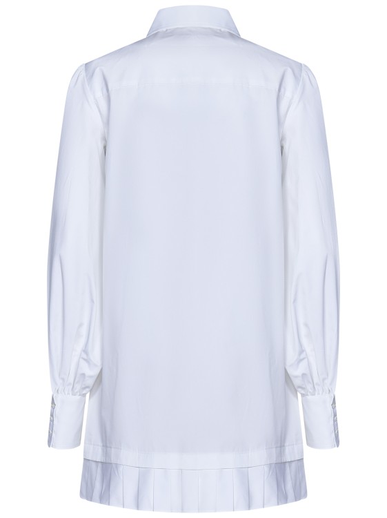 Shop Off-white Short Shirt Dress In White Cotton Poplin In Blue