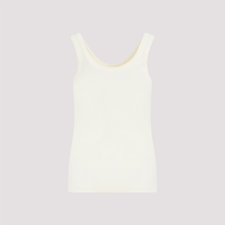 Shop Lemaire Rib Light Yellow Cotton Tank Top In White