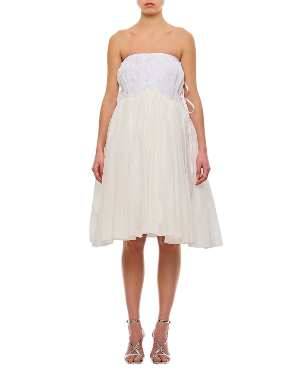 Quira Layered Maxi Cotton Skirt In White