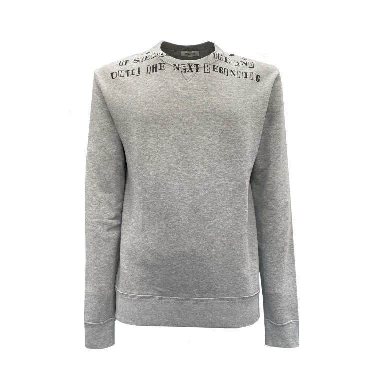 Shop Valentino Cotton Logo Sweatshirt In Grey