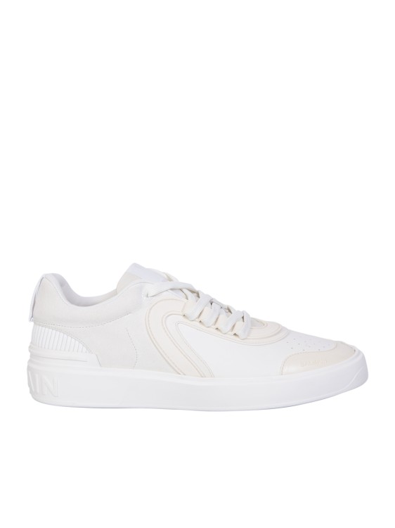 Shop Balmain White B-skate Sneakers