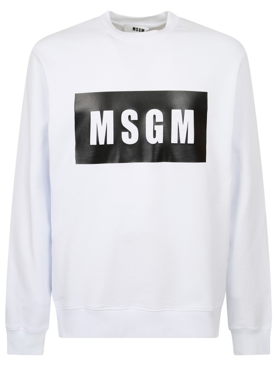 Msgm Cotton Sweatshirt In White