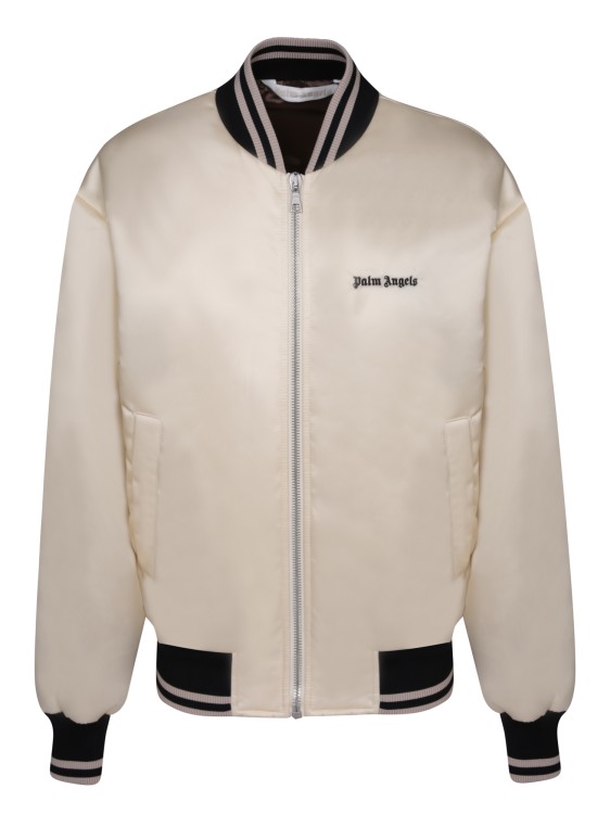 Palm Angels Stand-up Collar Bomber Jacket In Neutrals