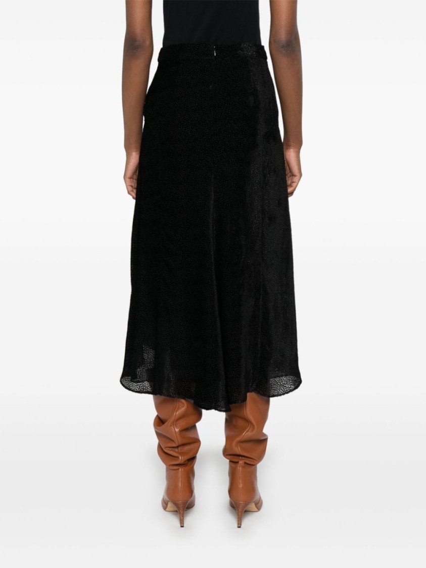 Isabel Marant Katae Flared Midi Skirt In Black