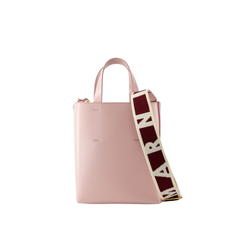 Shop Marni Museo Mini Crossbody - Leather - Light Pink In Neutrals