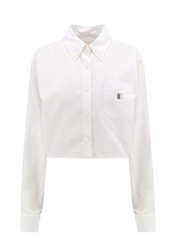 Givenchy Cotton Shirt With 4g Logo In White