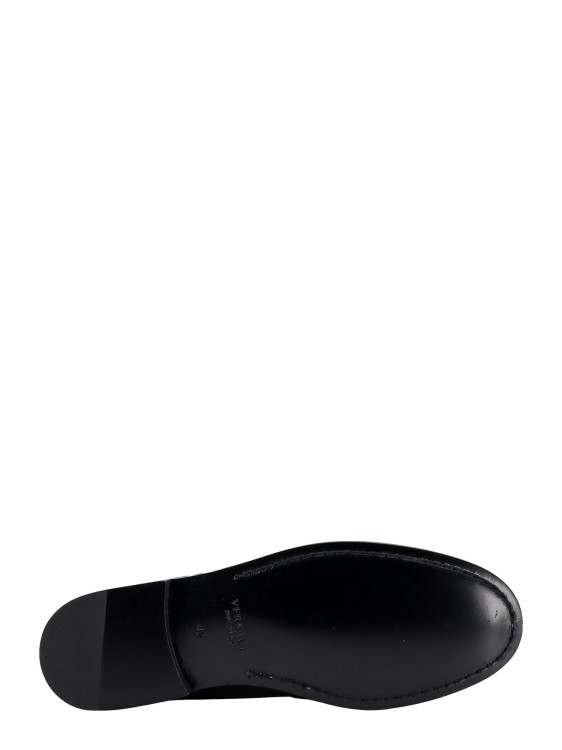 Shop Versace Leather Loafer In Black