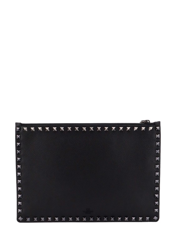 Shop Valentino Leather Clutch With Iconic Studs In Black