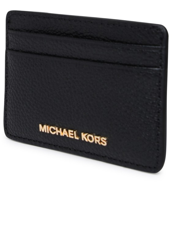 Shop Michael Michael Kors Black Leather Jet Set Card Holder
