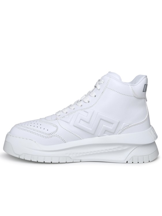 Shop Versace 'greca Odissea' High Sneakers In White Calf Leather