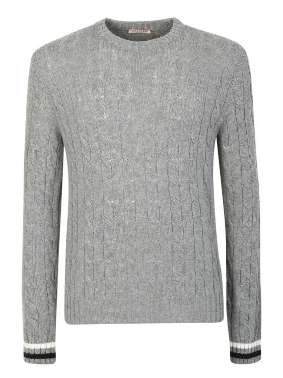 VALENTINO VALENTINO CABLE SWEATER MADE OF SOFT VIRGIN WOOL,439c2c4d-2a8c-eb6f-c64e-a6b1c5dd79fc