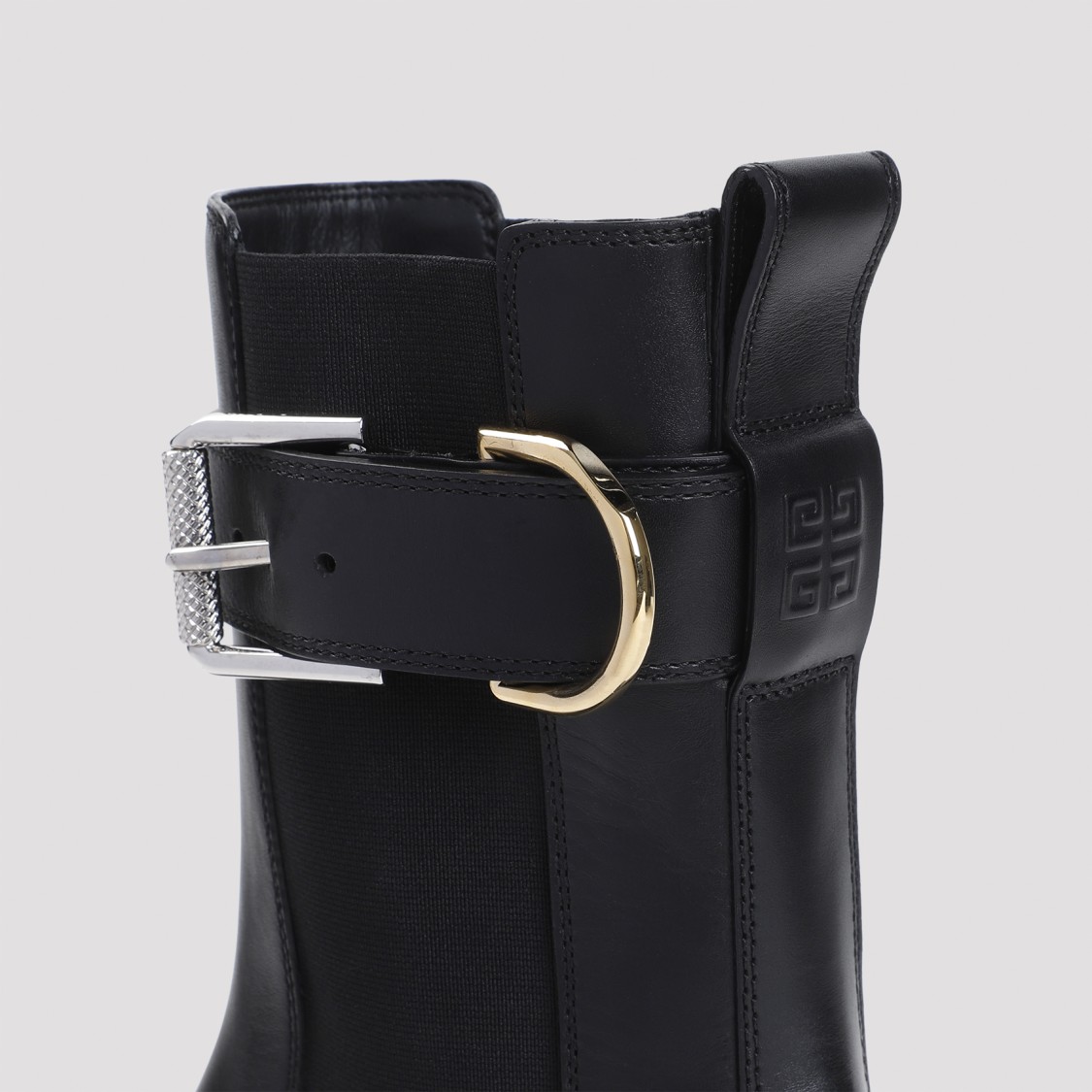 Givenchy Voyou Leather Buckle Chelsea Boots In Black